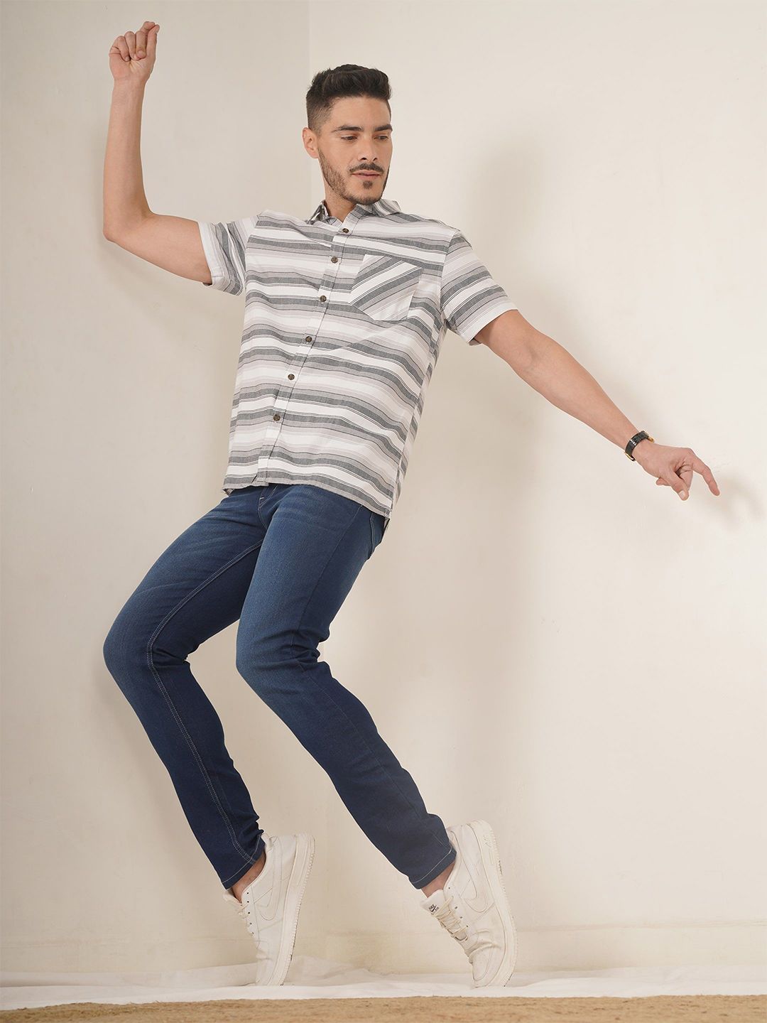 Cot'N Soft Striped Spread Collar India Slim Cotton Casual Shirt-picture-13