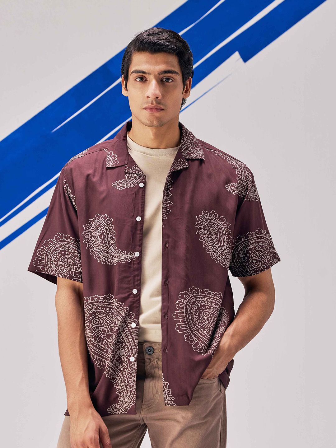 UNSTD Men Printed Cuban Collar Shirt-picture-22