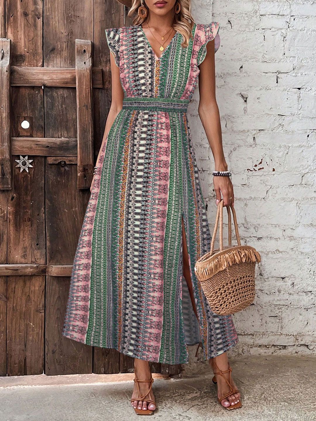 StyleCast x Revolte Women Bohemian Print Fit & Flare Dress-picture-38