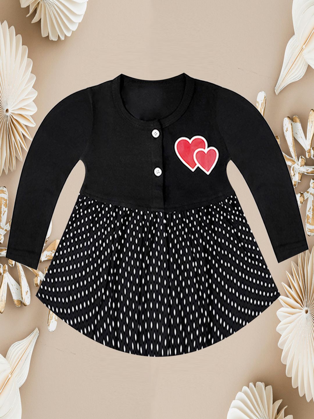 KidzzCart Women Polka Dot Print Long Sleeves Fit & Flare Dress-picture-35