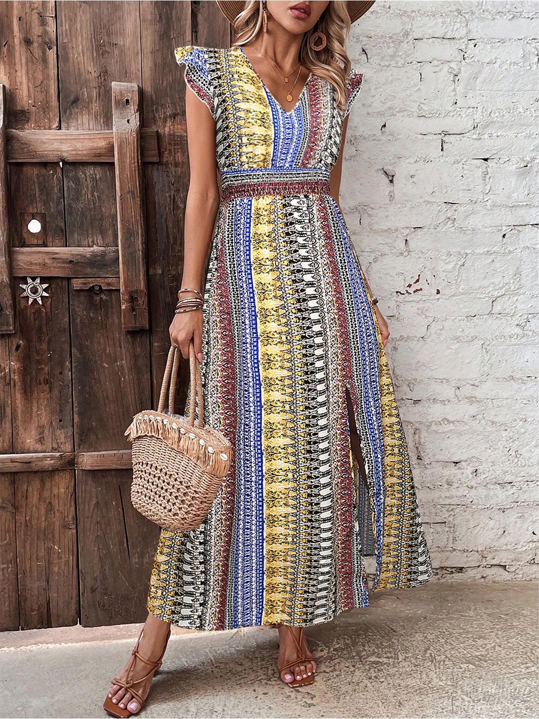 StyleCast x Revolte Women Bohemian Print Fit & Flare Maxi Dress-picture-35