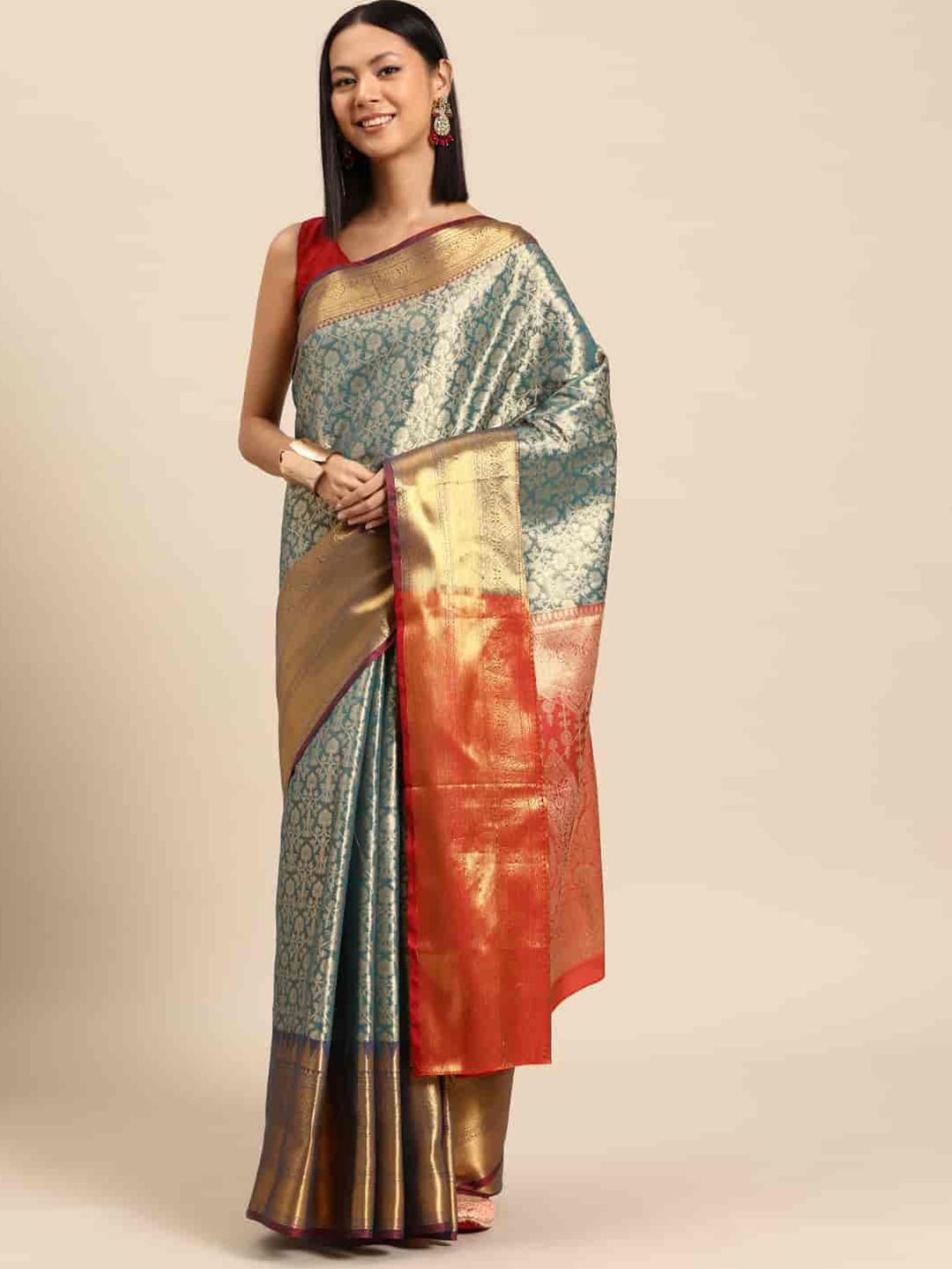 DIVASTRI Woven Design Zari Brocade Banarasi Saree-picture-10
