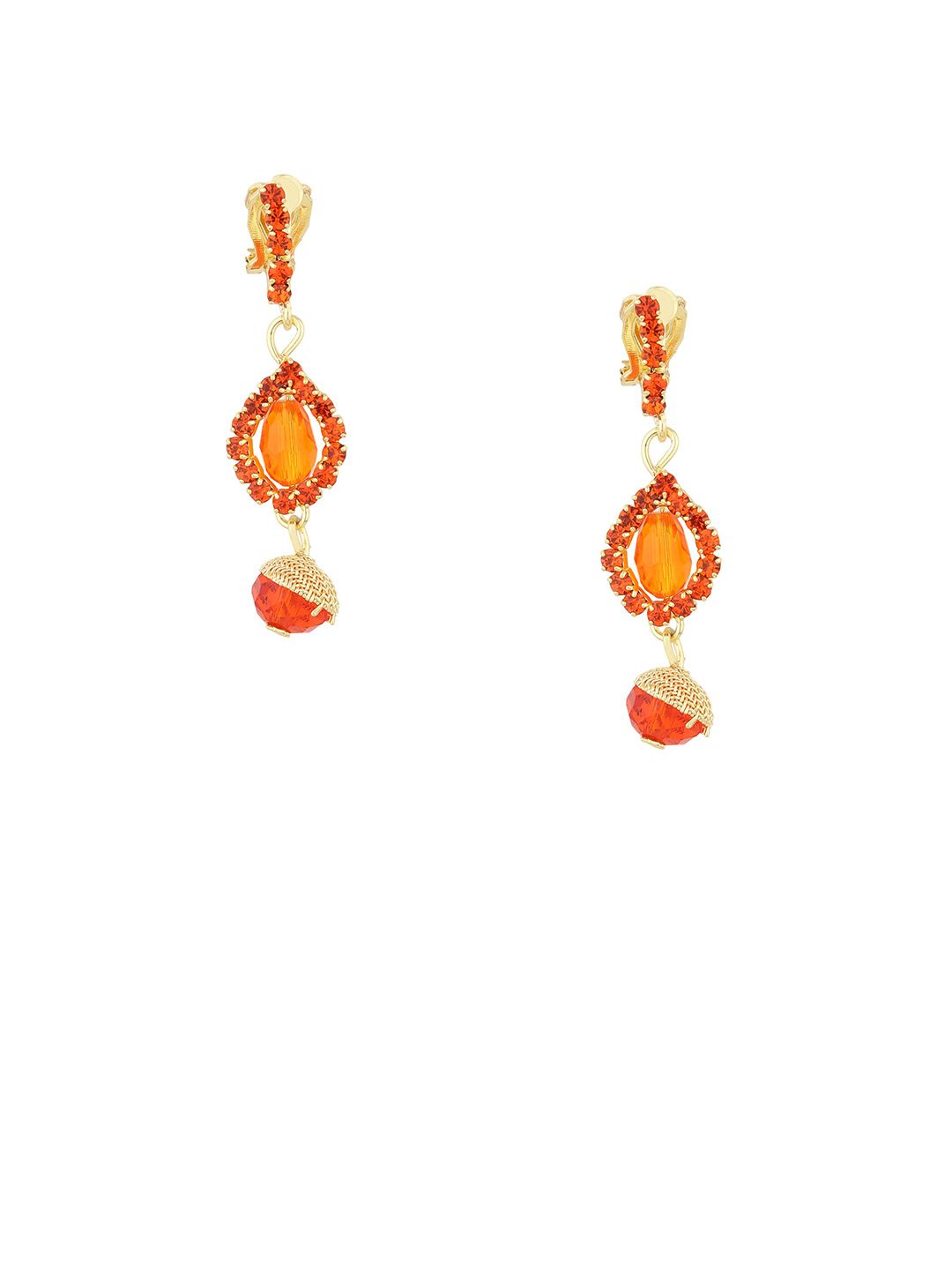 FirstBlush Gold-Plated Artificial Stones Studded Contemporary Non Pierced Earrings-picture-33