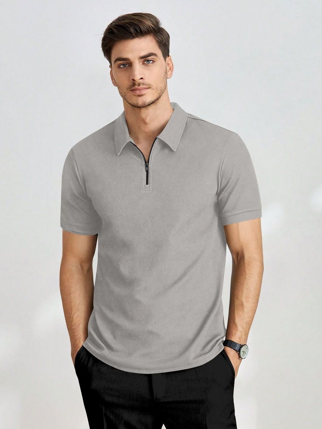 Praizy Men Self Design Polo Collar T-shirt-picture-28