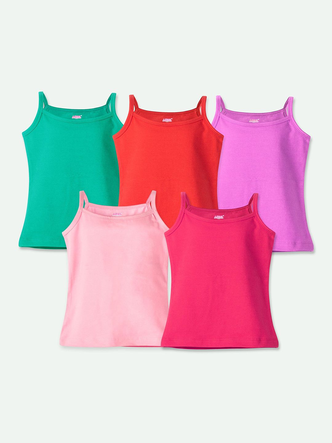 ariel Kids Girls Pack Of 5 Camisoles-picture-41