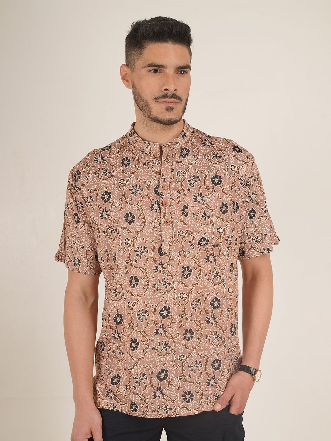 Cot'N Soft Men Ethnic Motifs Printed Mandarin Collar Pure Cotton Kurta-picture-23