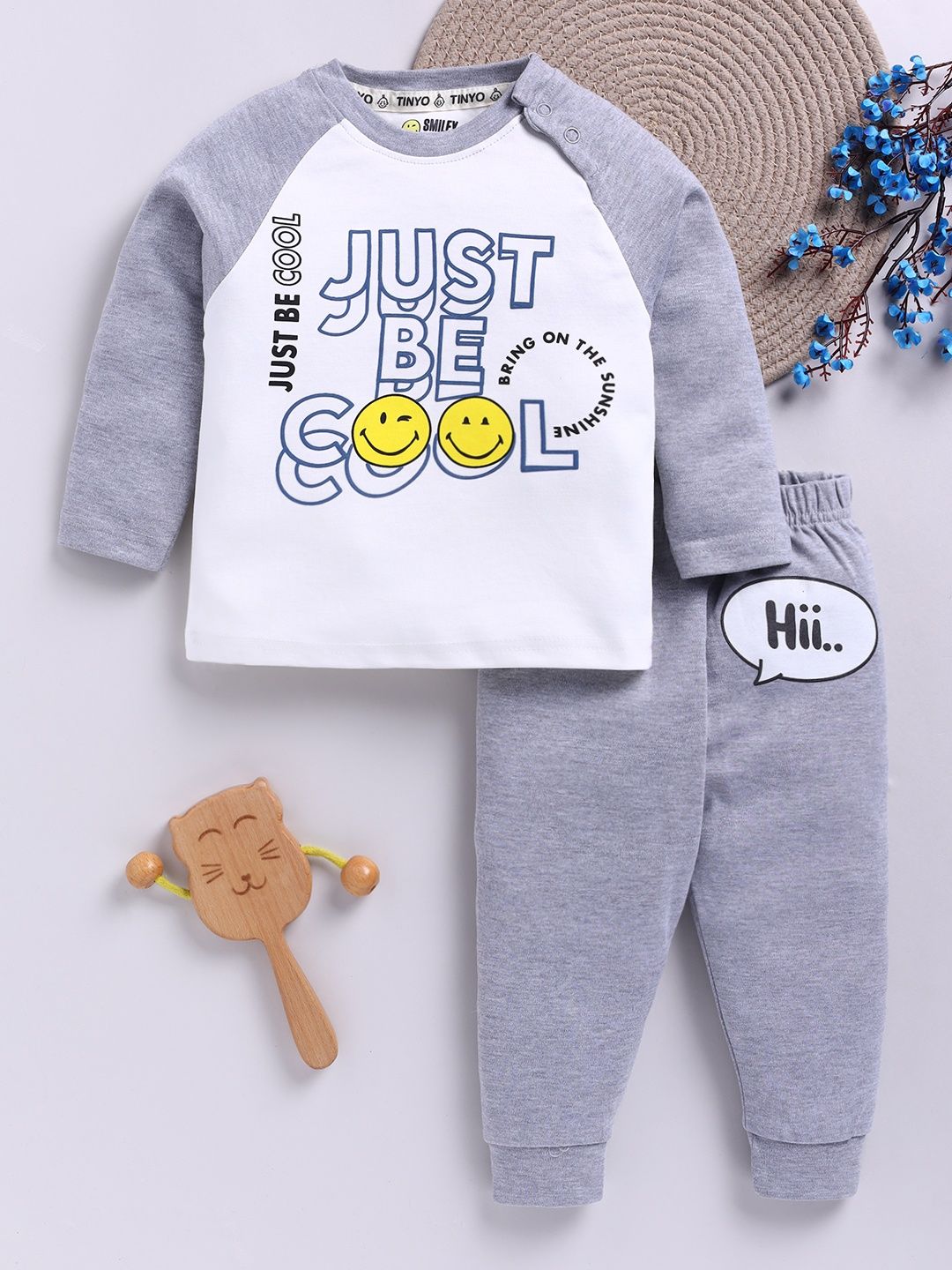 YK X Tinyo Infant Boys Printed Pure Cotton T-shirt with Joggers-picture-55