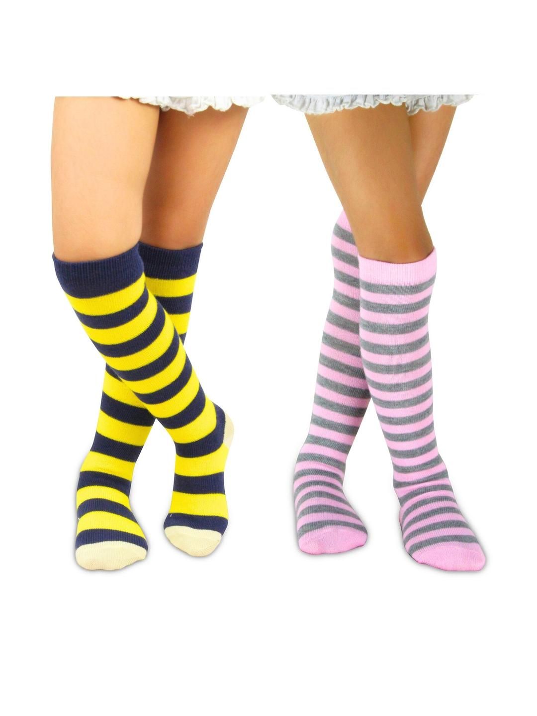 NESKA MODA Kids-Unisex Set Of 2 Knee Length Cotton Socks-picture-51