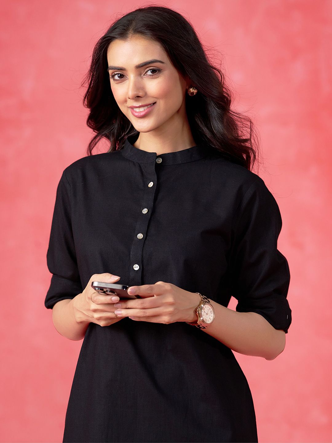 Sangria Women Pure Cotton Straight Kurta & Trousers