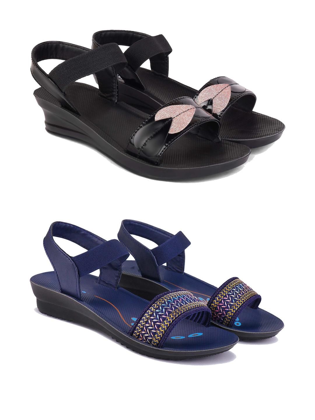 DRACKFOOT Women Pack Of 2 Wedges Heels-image-3