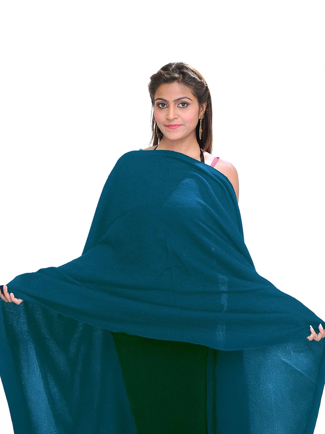 Exotic India Plain Cashmere Women Woollen Shawl-image-2