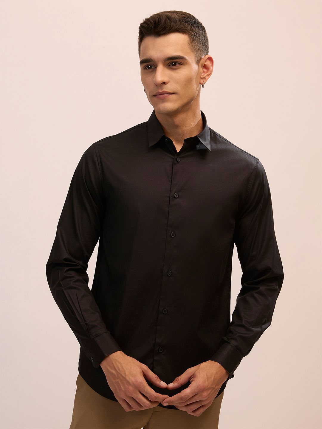 Espanshe Slim Fit Twill Pure Cotton Casual Shirt-picture-40