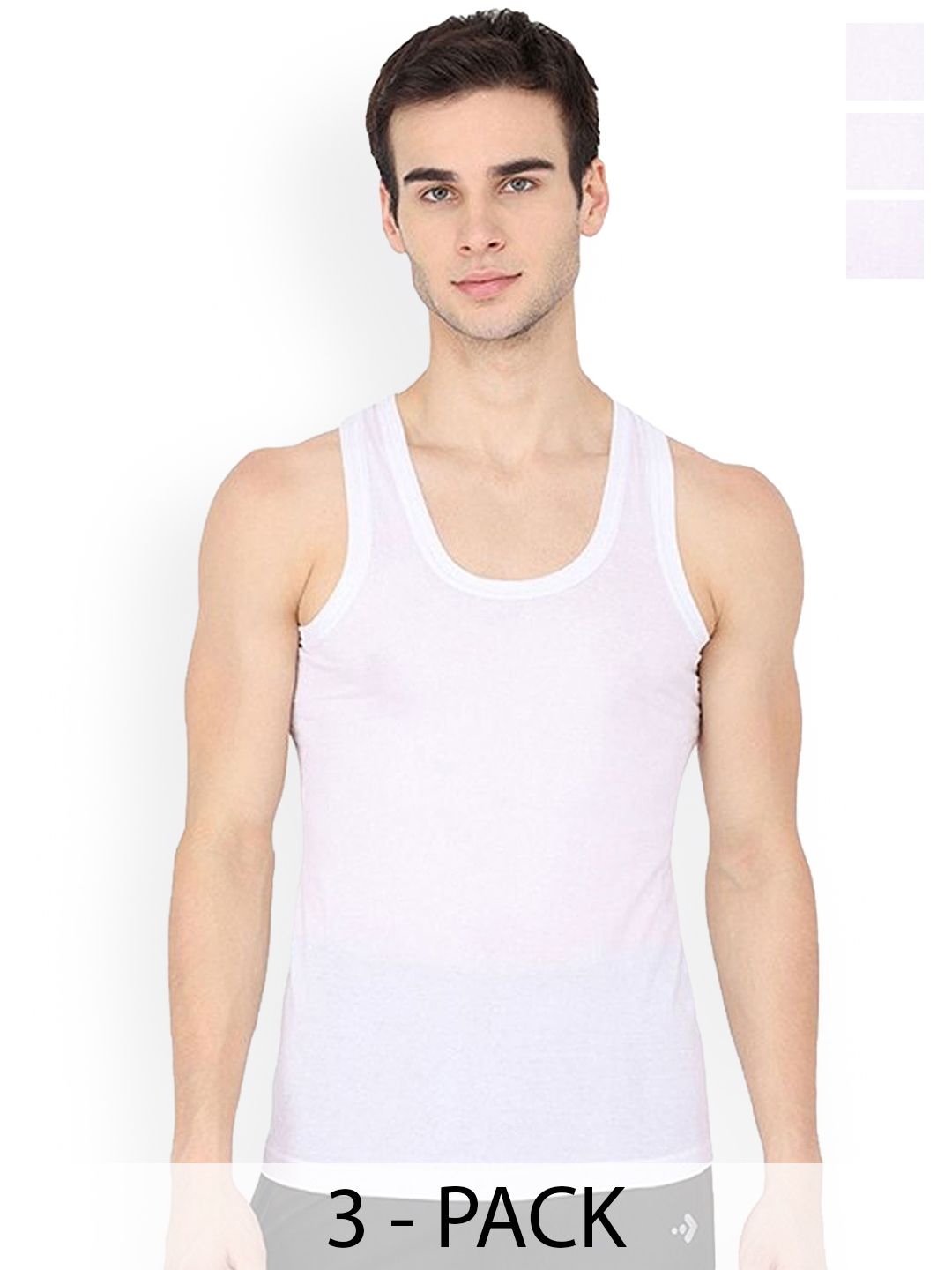 CAVENDERS Pack Of 3 Pure Cotton Scoop Neck Gym Vests C57=-SWIFT----==3- ---85-picture-28