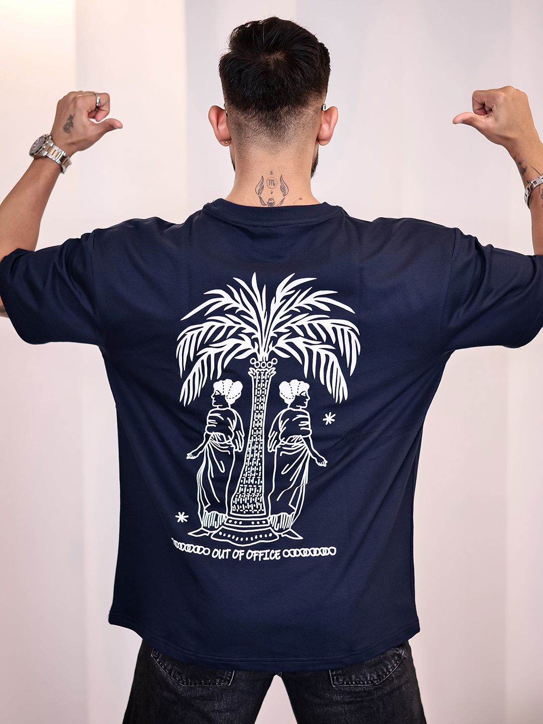 Eszett Men Graphic Printed Round Neck Cotton Oversized T-shirt-picture-32