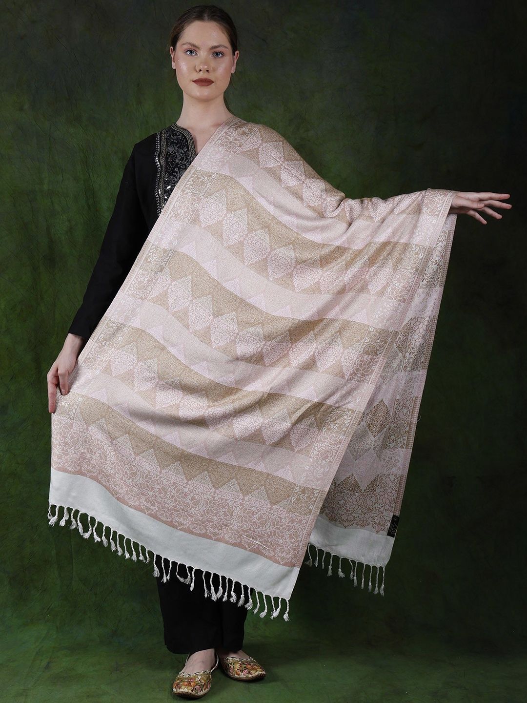 Exotic India Ethnic Motifs Woven Design Shawl-picture-33