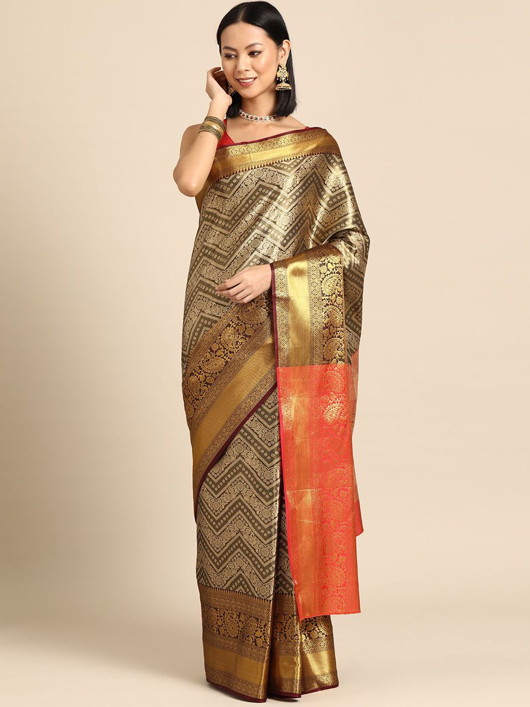 DIVASTRI Woven Design Zari Brocade Banarasi Saree-picture-40