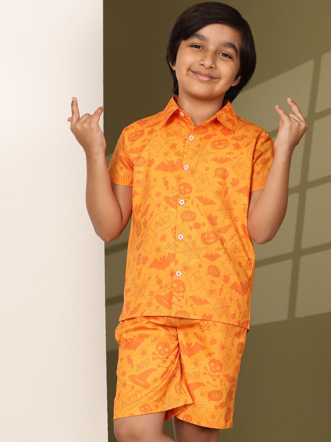 Enciger Printed Short Sleeves Shirt & Shorts Clothing Set-picture-30