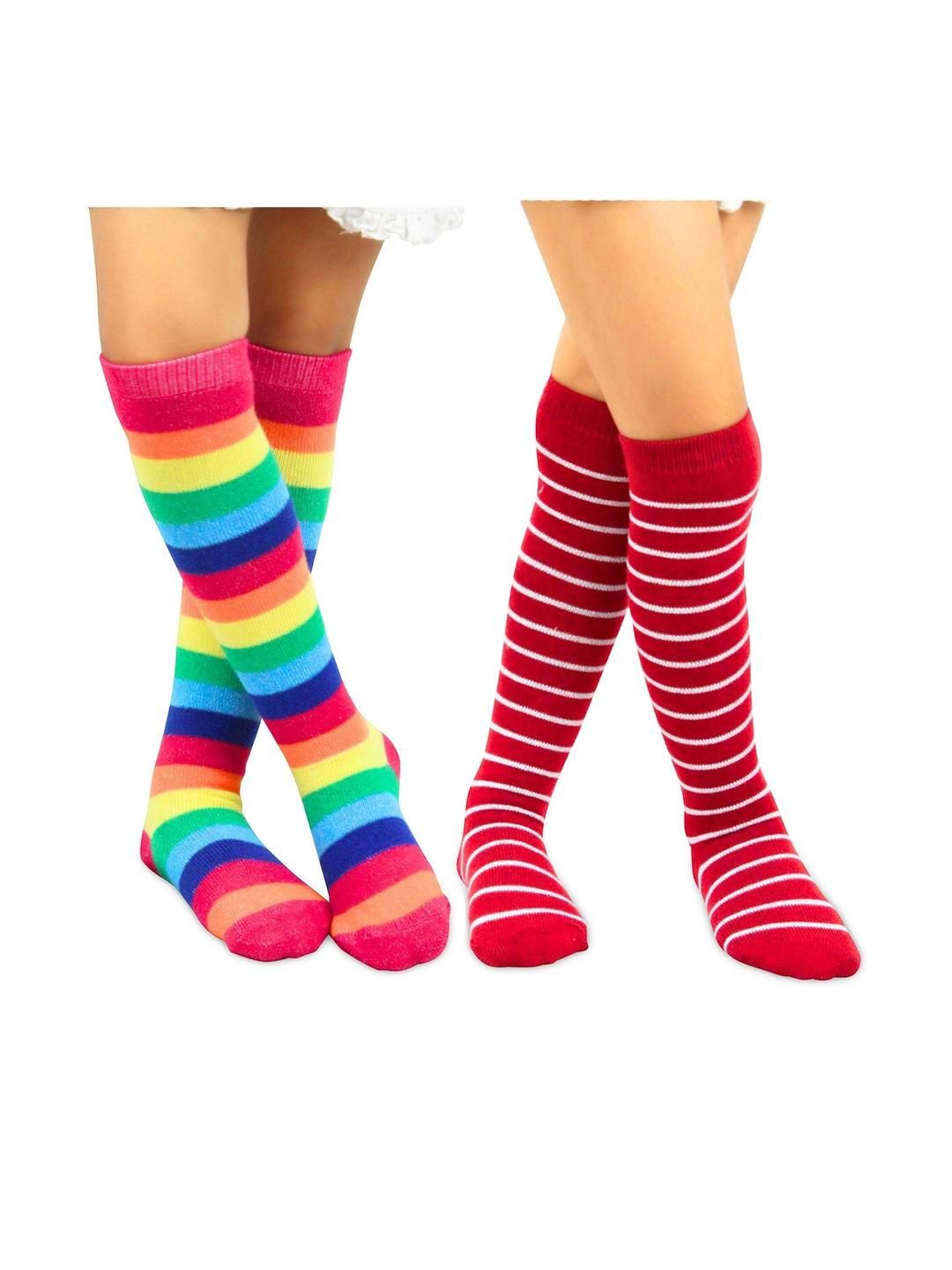 NESKA MODA Kids-Unisex Set Of 2 Knee Length Cotton Socks-picture-43