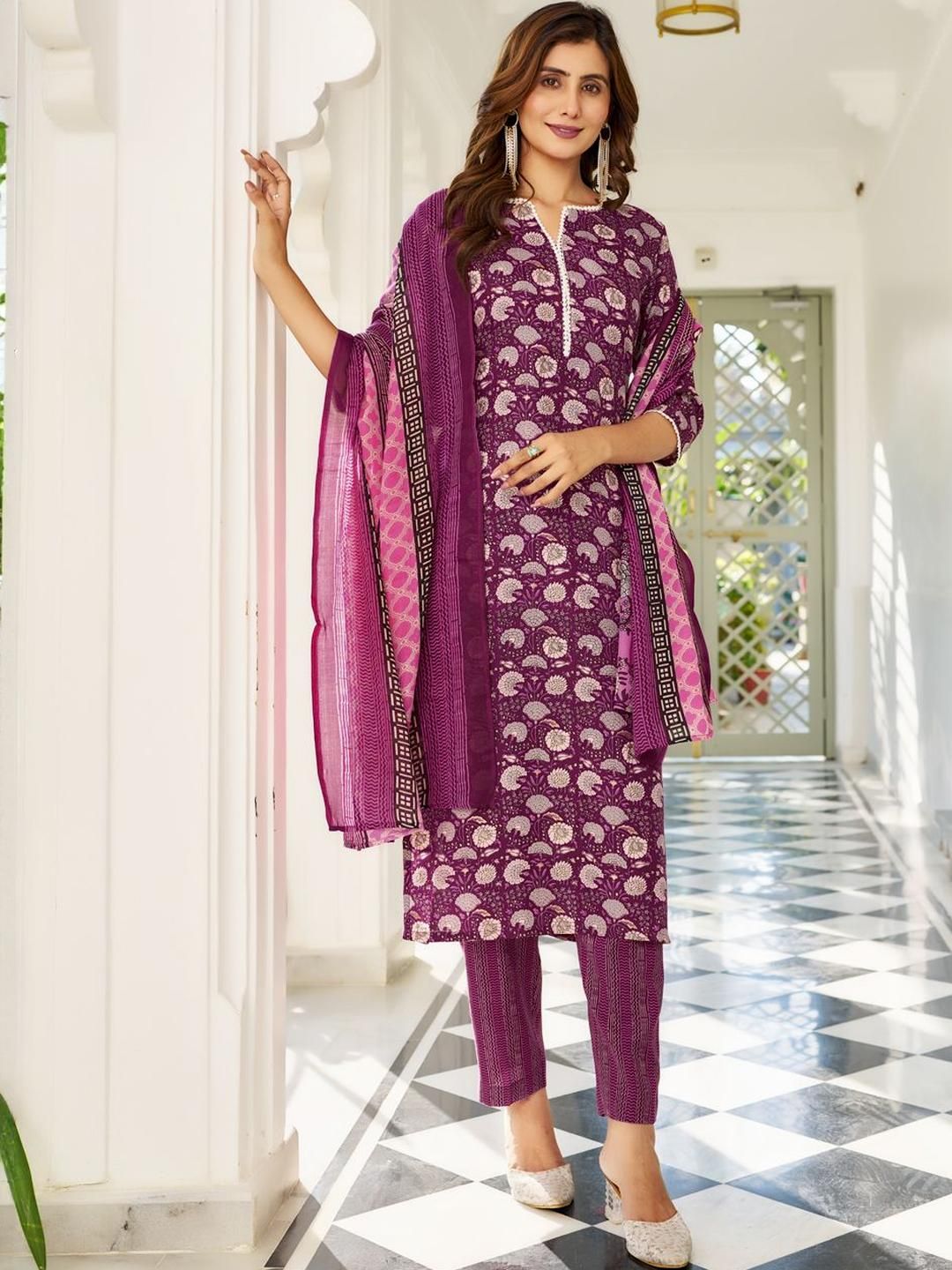 SZN Women Ethnic Motifs Printed Kurta Sets With Dupatta