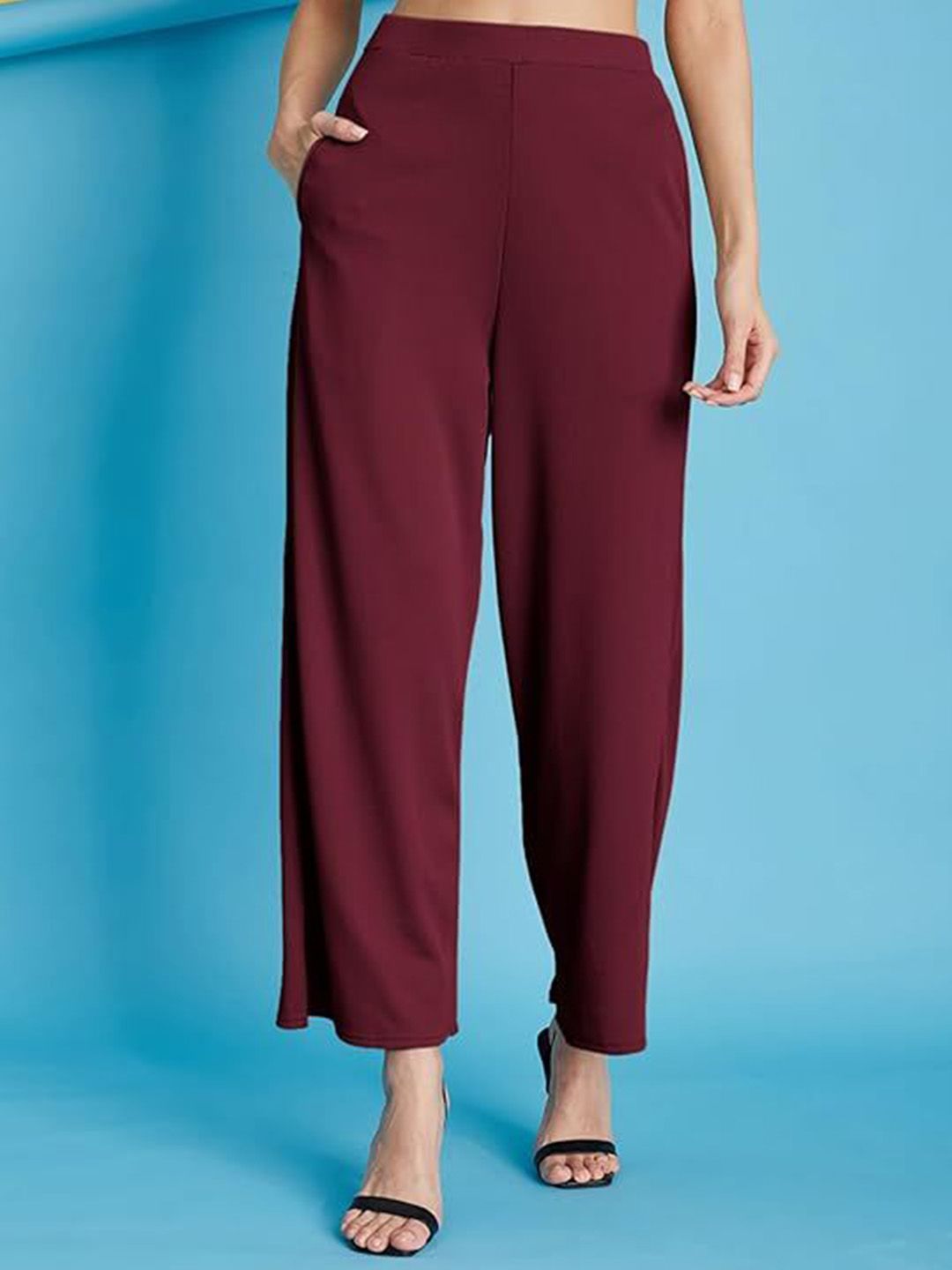 DIGITAL SHOPEE Women Solid High-Rise Trousers-image-19