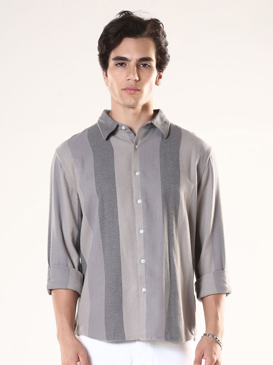 Espanshe Regular Fit Striped Pure Cotton Casual Shirt-picture-39