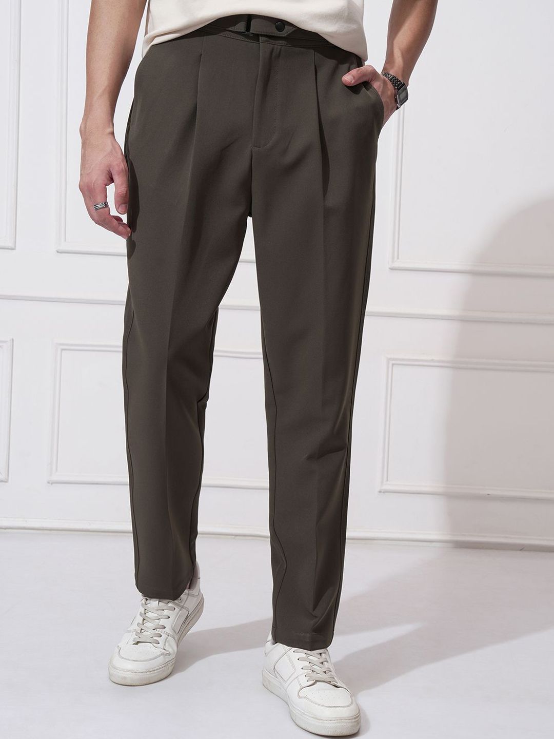 Highlander Men Tapered Fit Italian Style Gurkha Pleated Trousers-picture-18