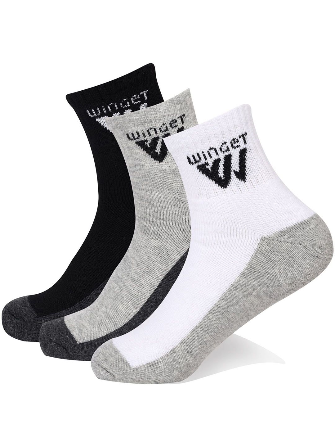 Winget Pack Of 3 Colourblocked Ankle-Length Socks-picture-10