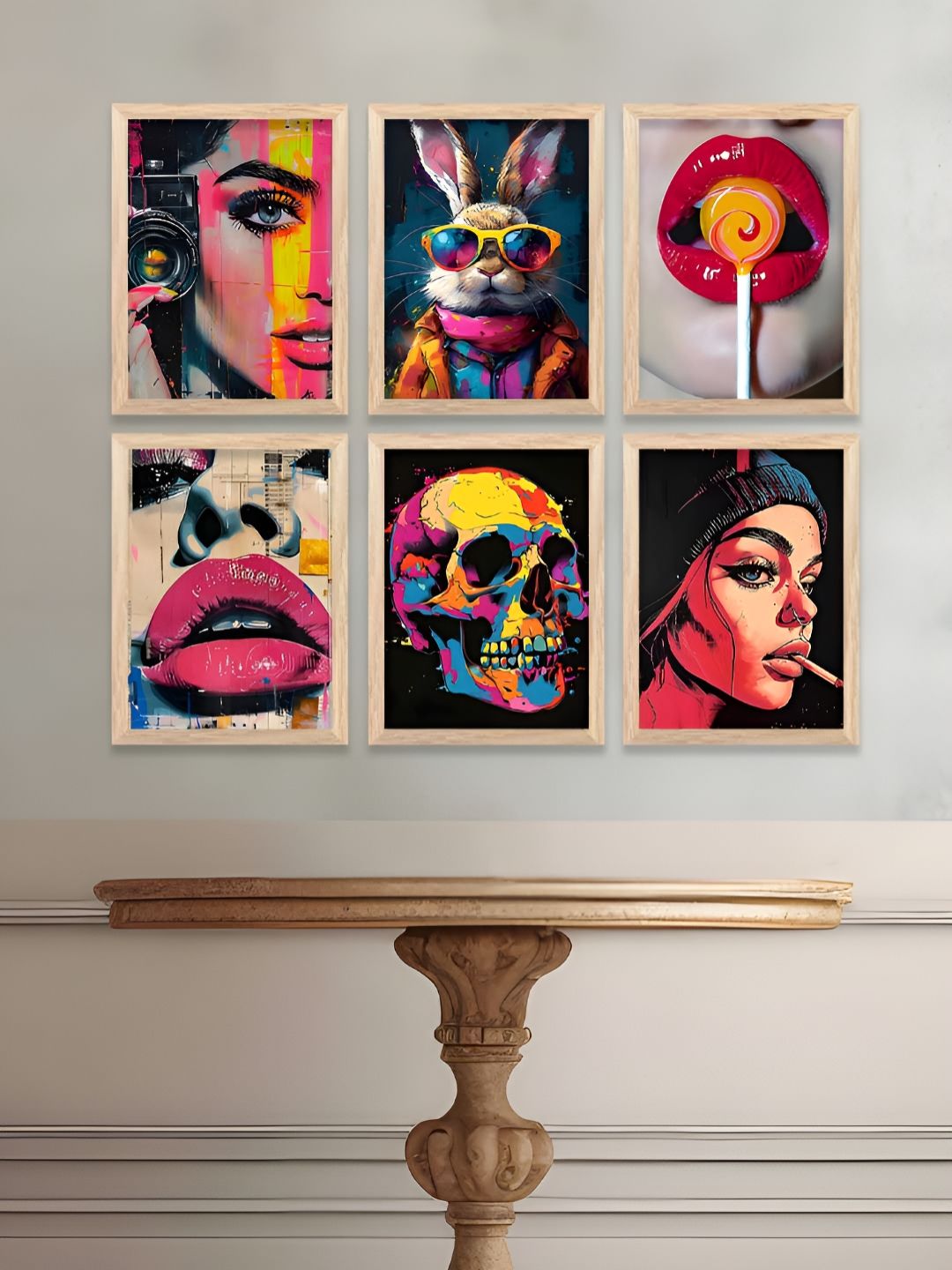 Kotart Red & Yellow 6 Pieces Wooden Wall Arts-picture-20