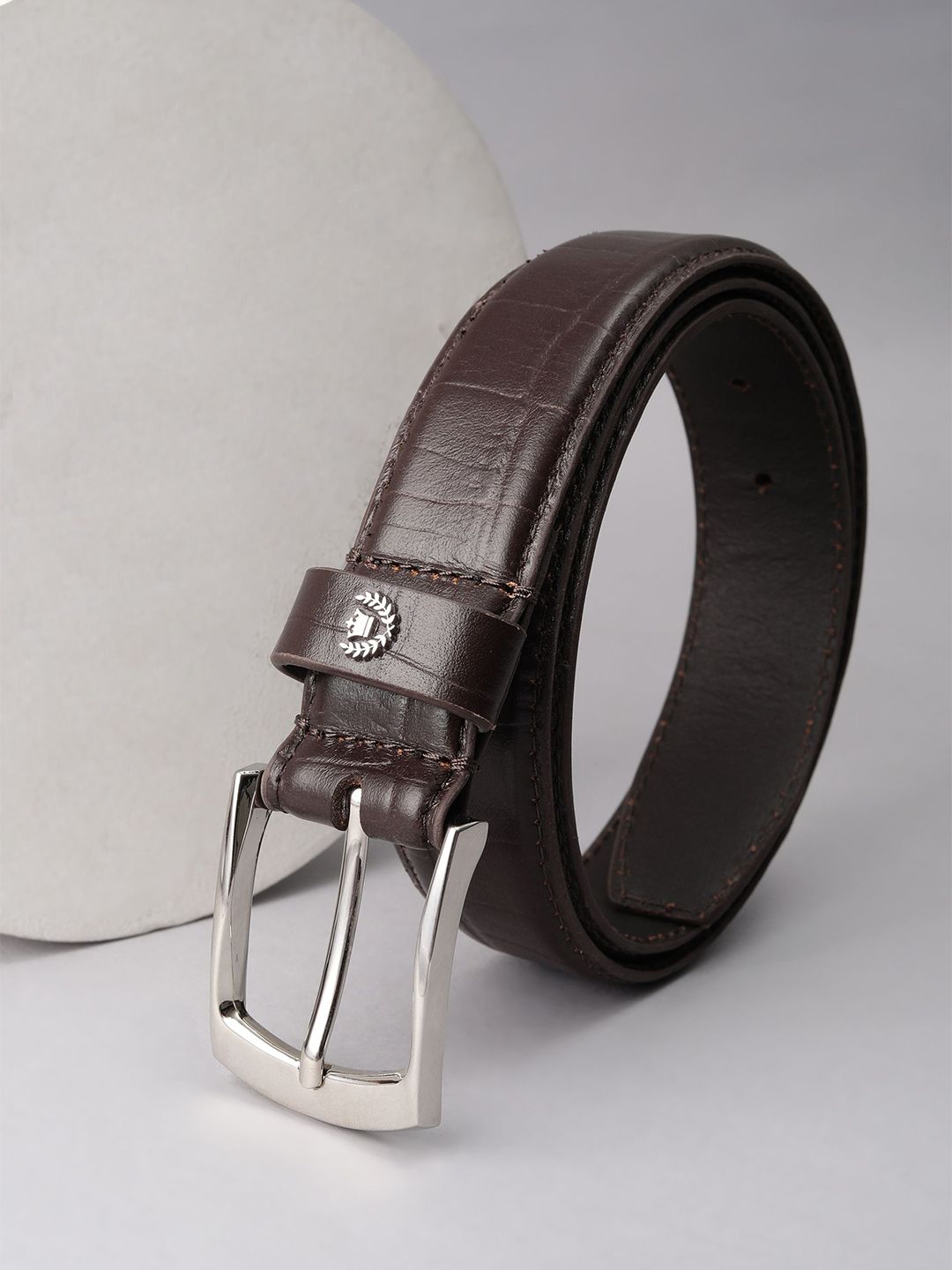 Louis Philippe Men Textured Leather Belt-picture-11