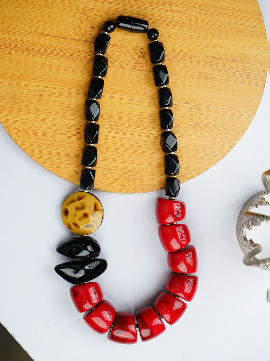 Bamboo Tree Jewels Artificial Beaded Tribal Statement Necklace-picture-30