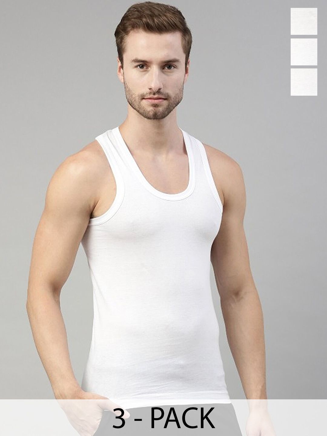 CAVENDERS Pack Of 3 Pure Cotton Scoop Neck Undershirt Vest C1=-SWIFT----==3- ---85-picture-24