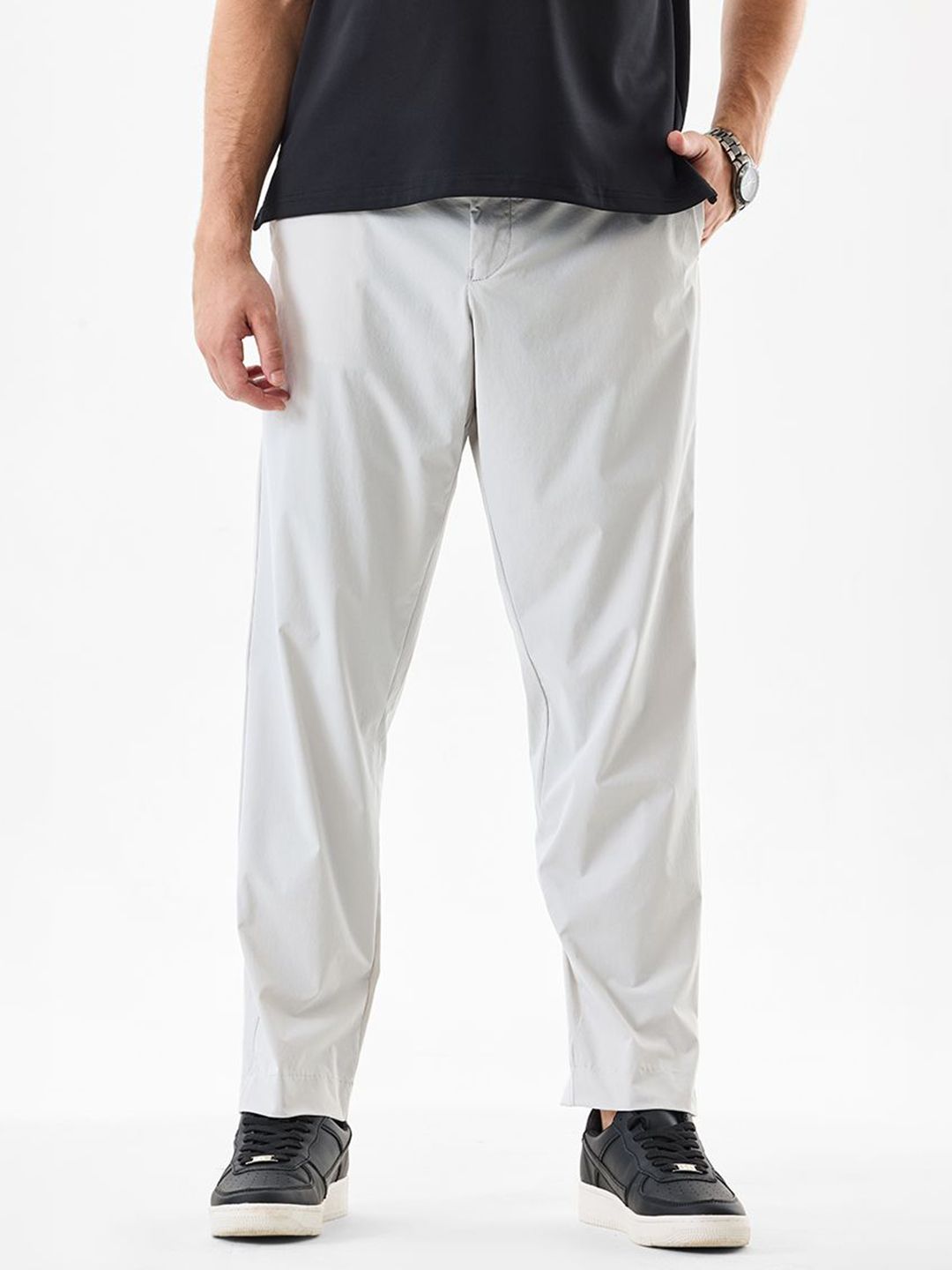 Snitch Men Snitch Light Grey Mid-Rise Regular Fit Trouser-picture-29