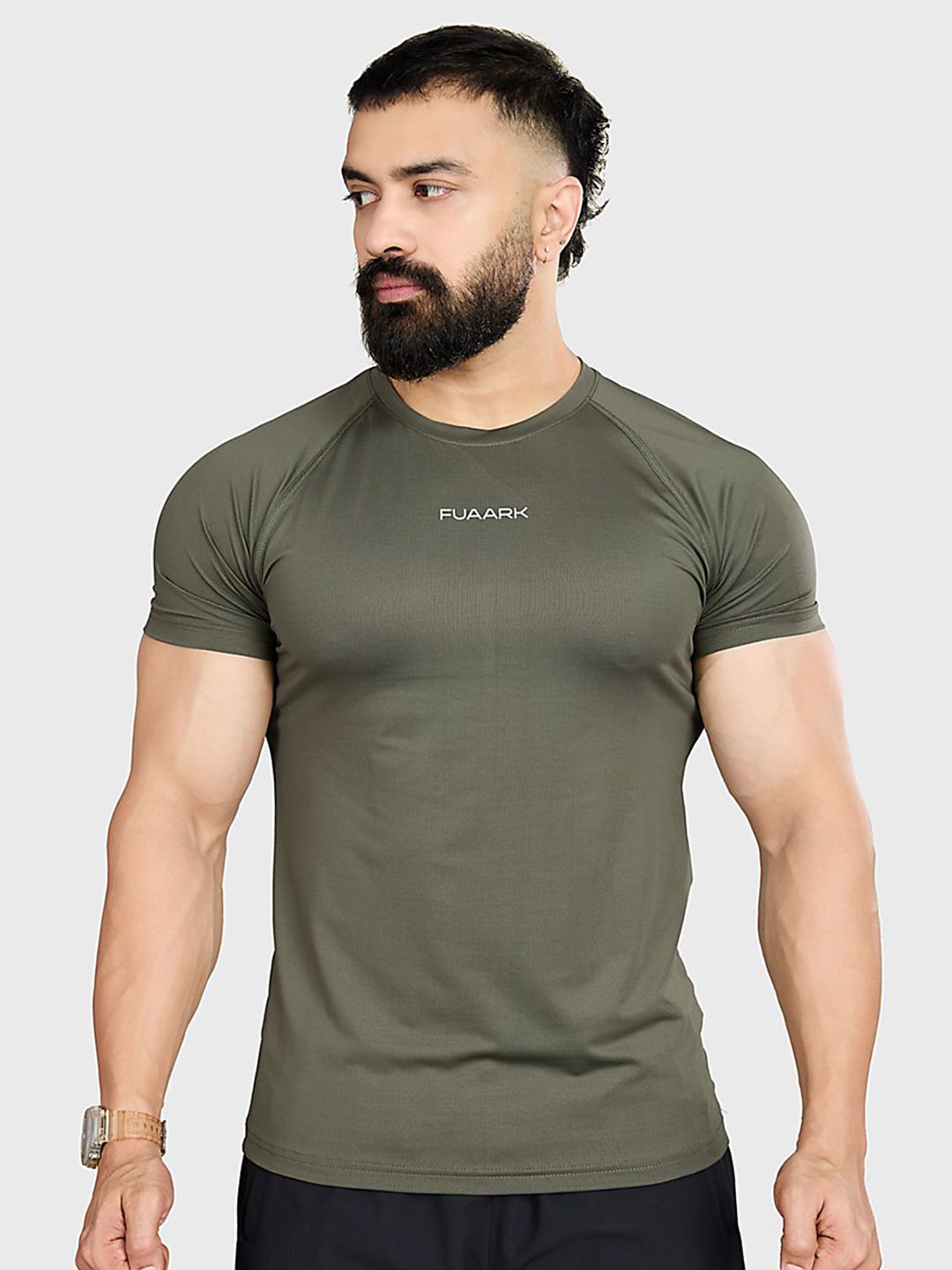 FUAARK Men Solid Round Neck Slim Fit T-shirt-picture-49