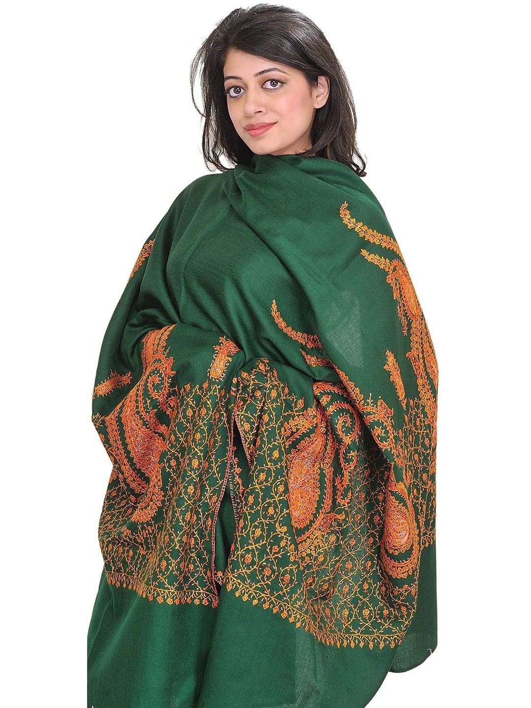 Exotic India Women Paisley Embroidered Shawl-image-37