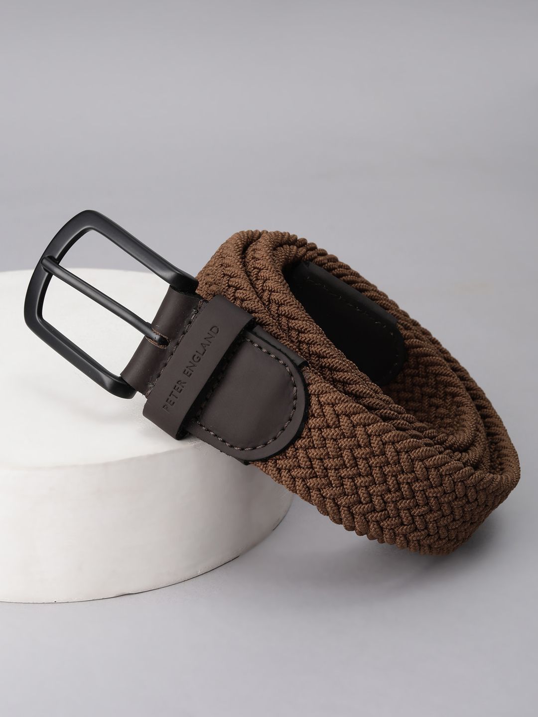 Peter England Men Brown Textured Leather Belt-picture-13
