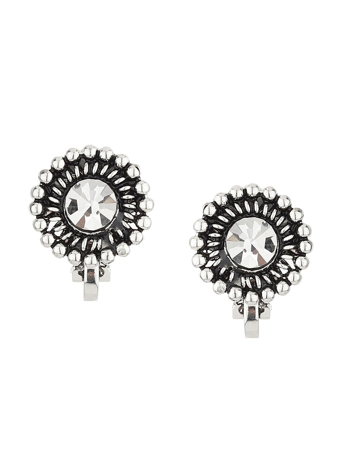 FirstBlush Silver-Plated Artificial Stones Studded Non Pierced Earrings-picture-14