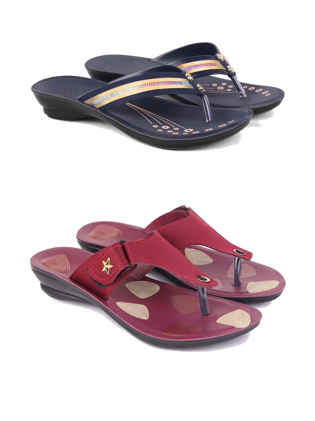 DRACKFOOT Women Pack Of 2 Open Toe Comfort Sandals-picture-16