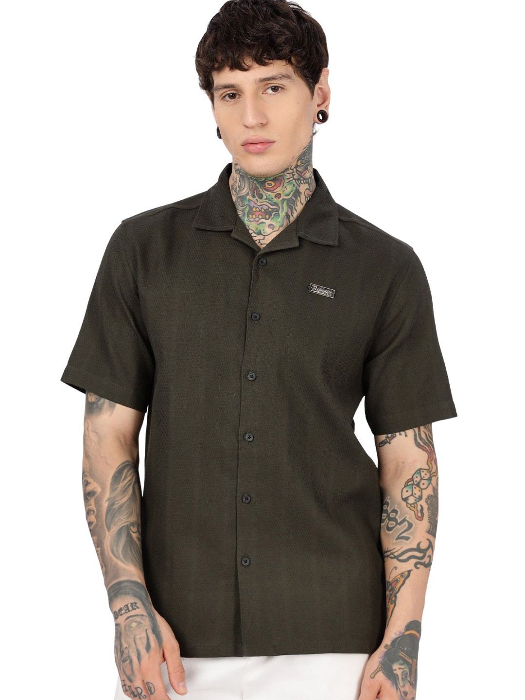 Eszett Cuban Collar Cotton Shirt-picture-38