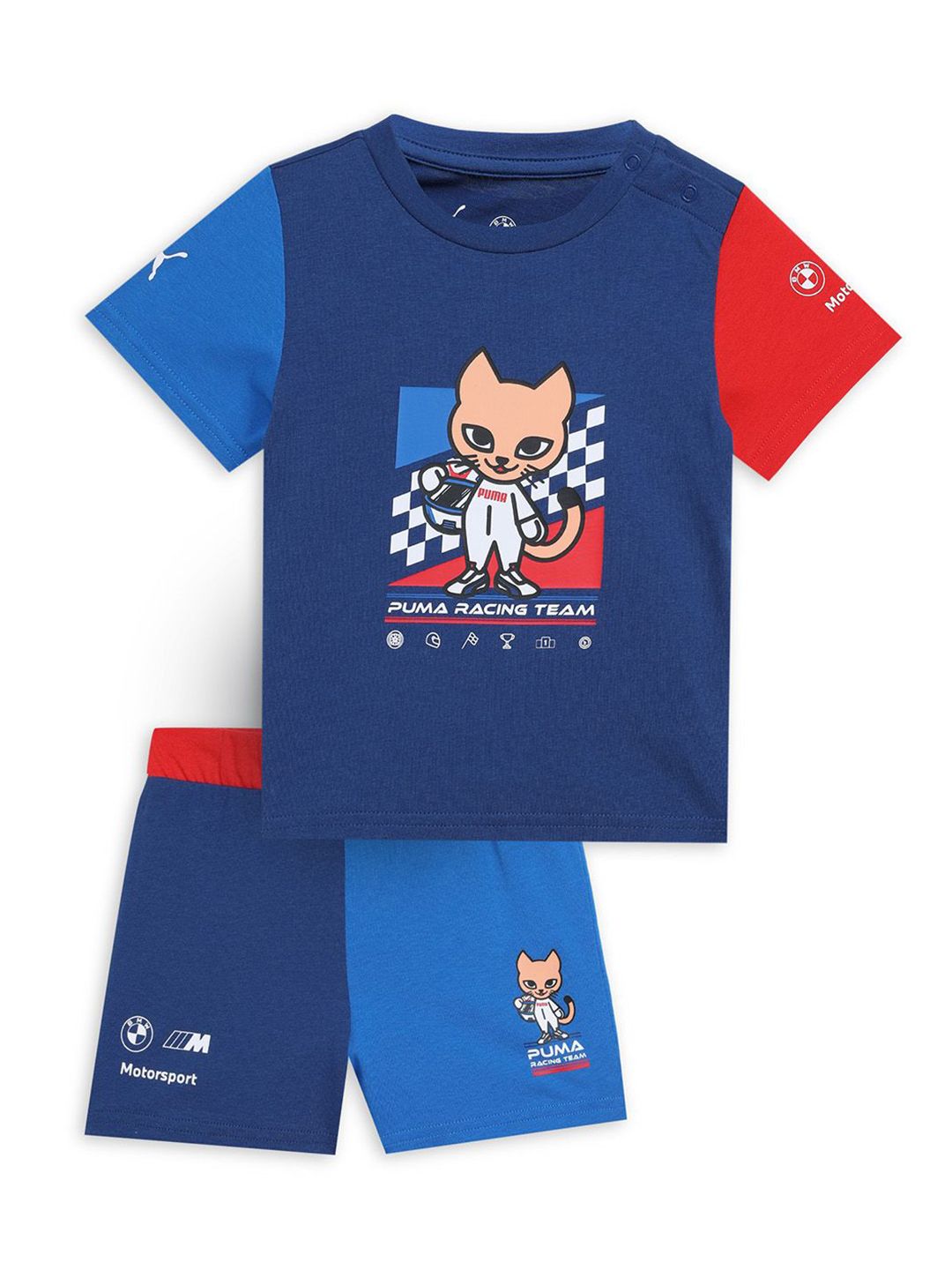 PUMA Motorsport Unisex Kids Printed T-shirt with Shorts-picture-35