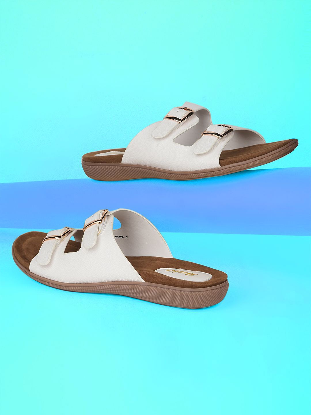 Bata Women Mules with Buckles Flats