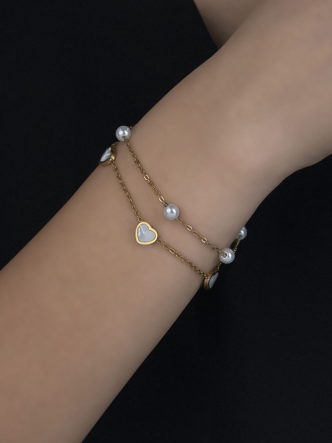 ARTKLIM Women American Diamond Gold-Plated Charm Bracelet-picture-29