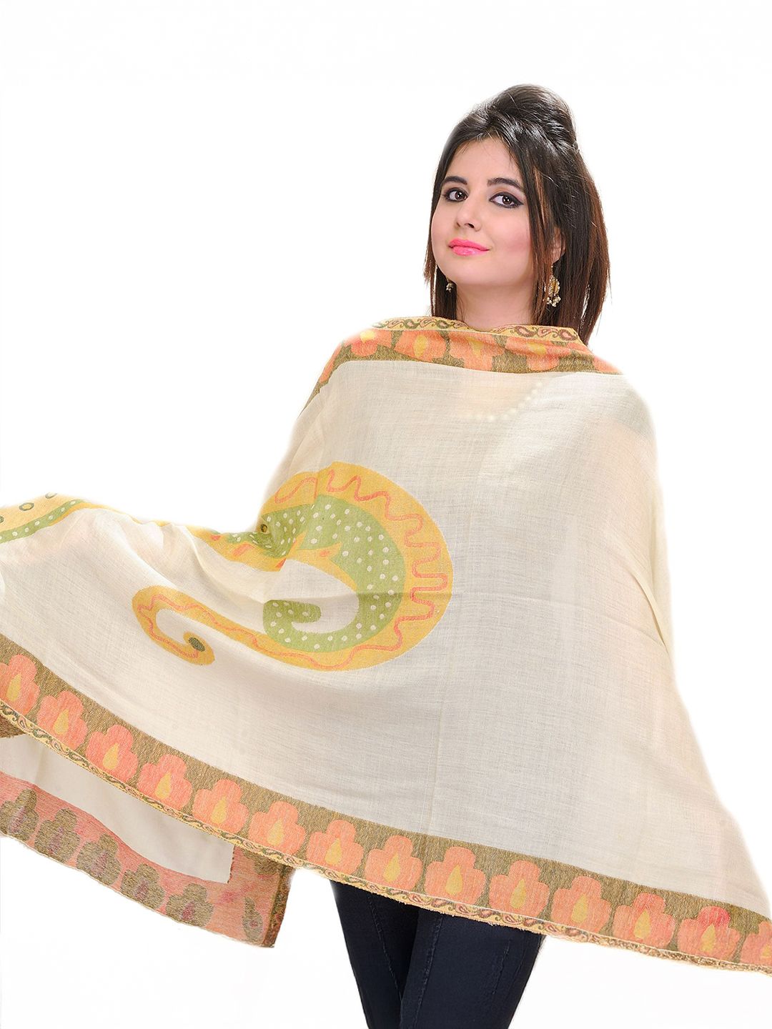 Exotic India Paisley Woven Design Pure Wool Shawl-picture-23