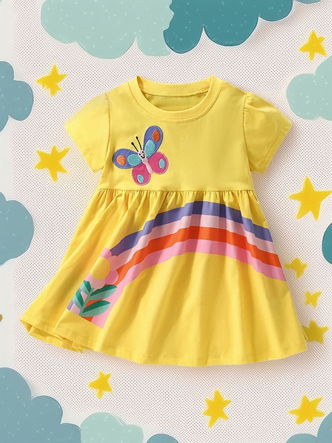 Xsole Girls Embroidered Gathered or Pleated Fit & Flare Dress-picture-25