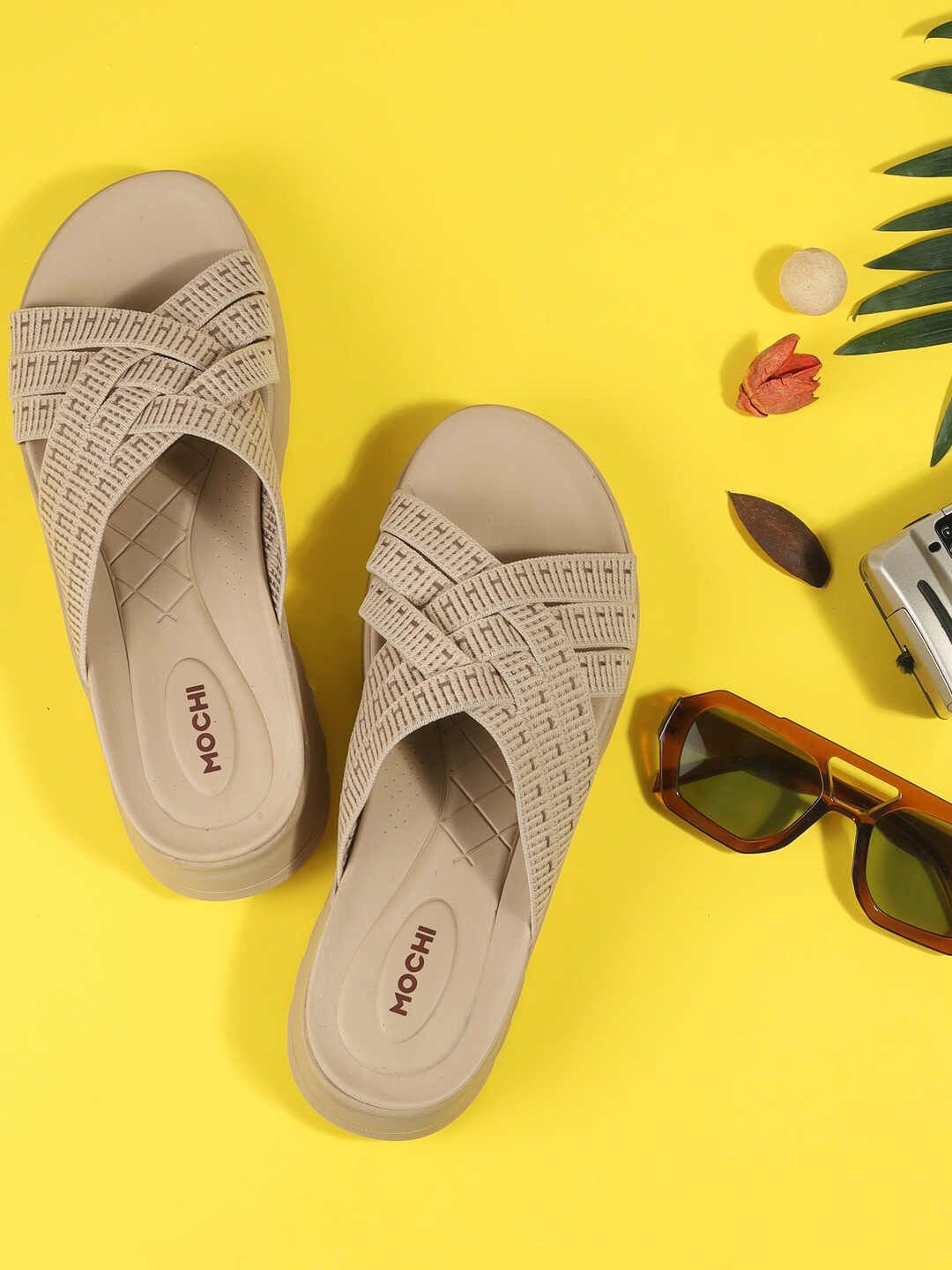 Mochi Women Textured Flatform Heels Sandals-image-38