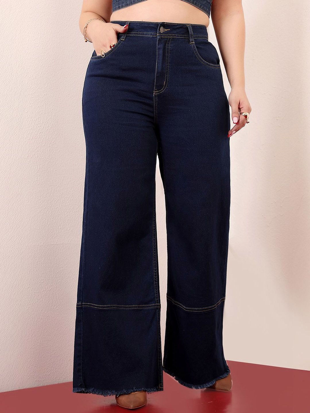 Miss Chase A+ Women Wide Leg High-Rise Stretchable Jeans-picture-45