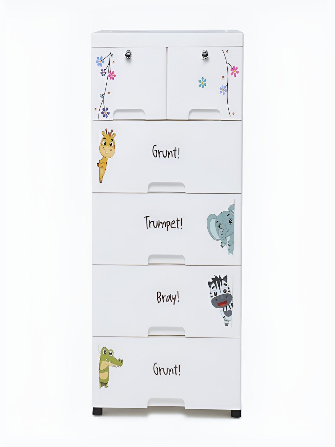 The Tickle Toe Kids White Printed 6-Drawers