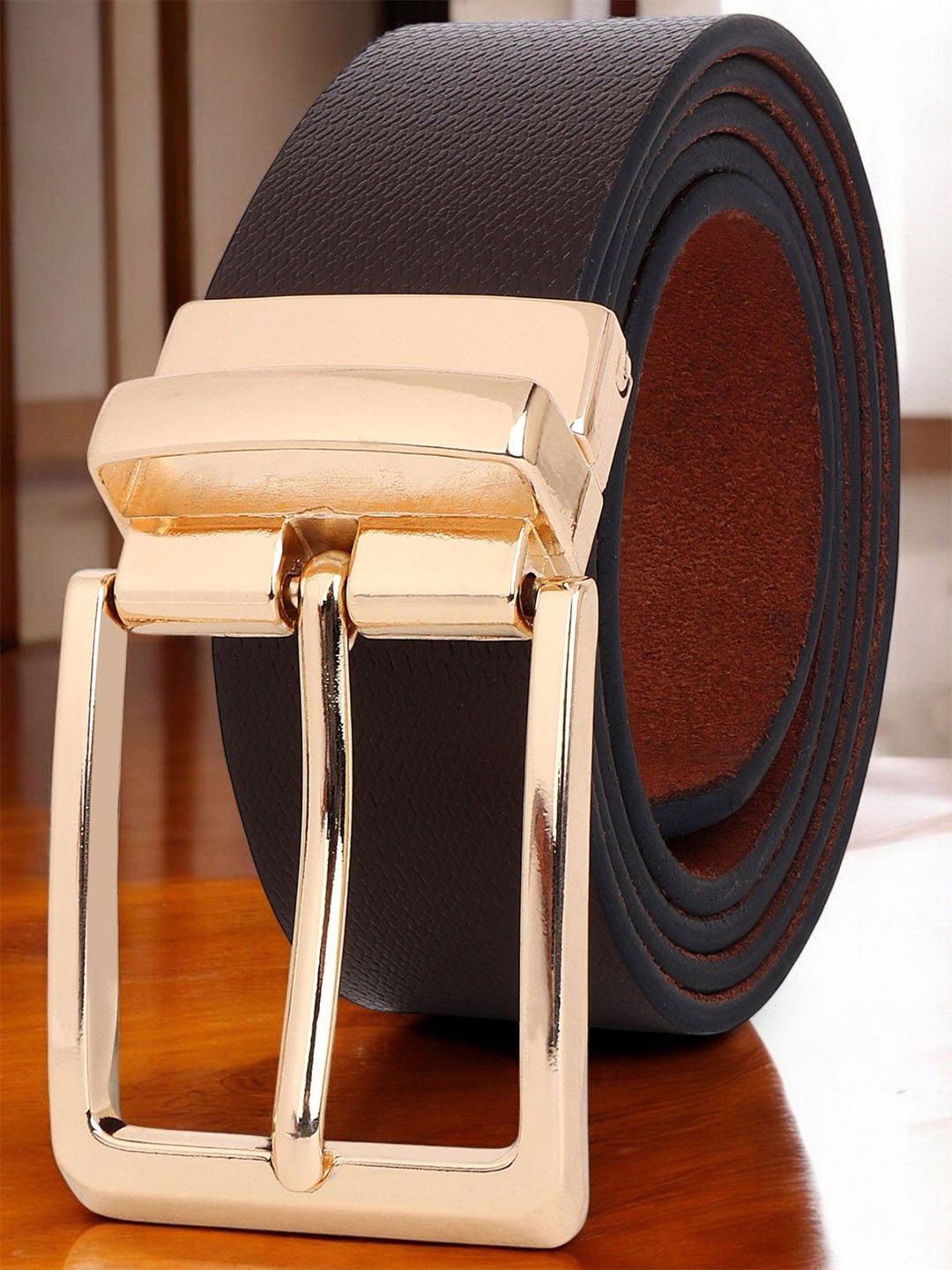 The Roadster Lifestyle Co Men Textured Leather Belt-image-27