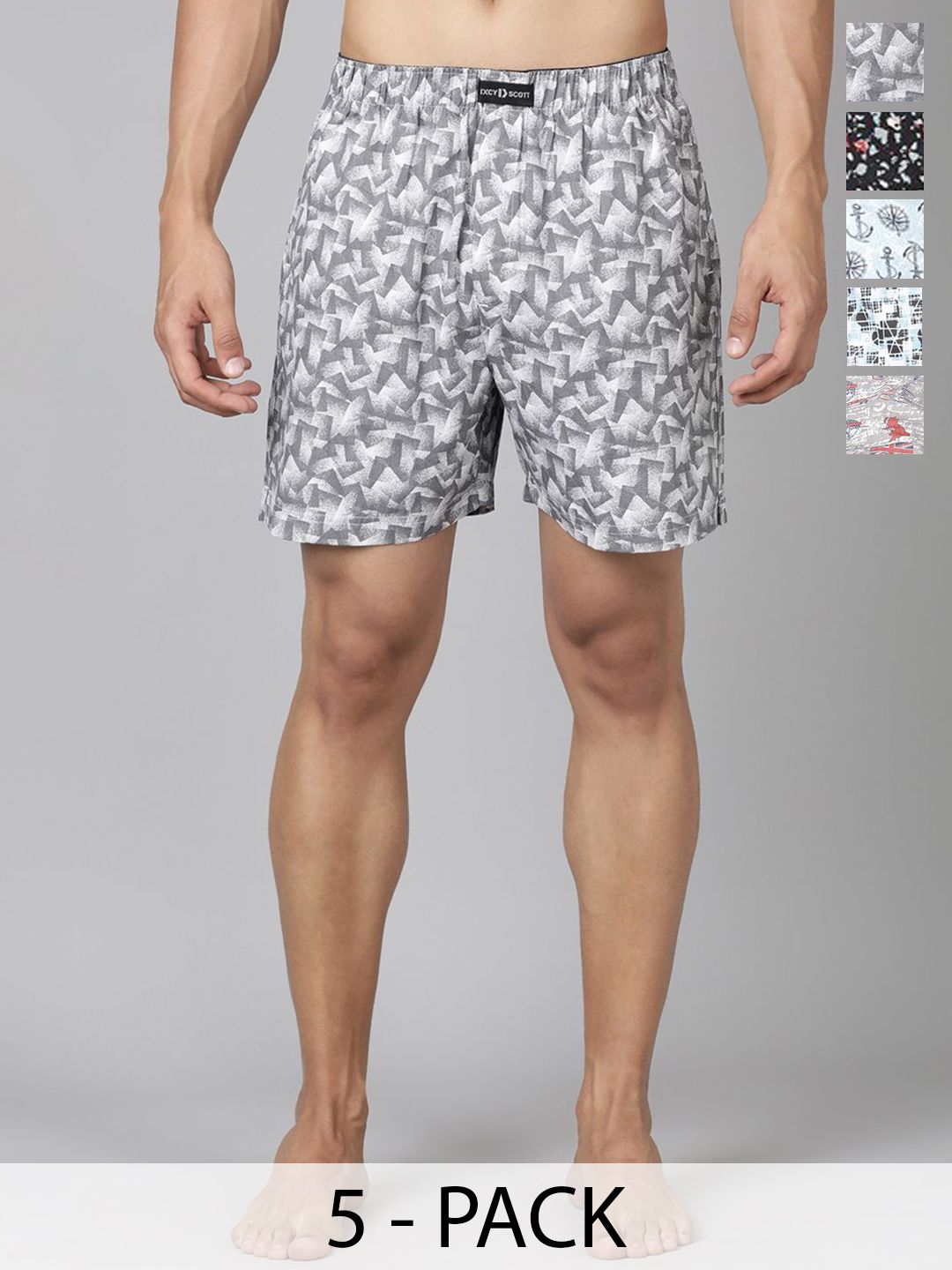 DIXCY SCOTT MAXIMUS Men Pack Of 5 Printed Shorts