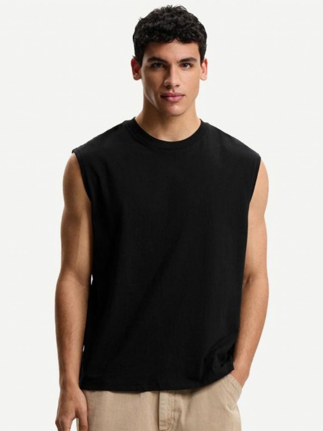 Moda Rapido Round Neck No Sleeves T-shirt-image-12