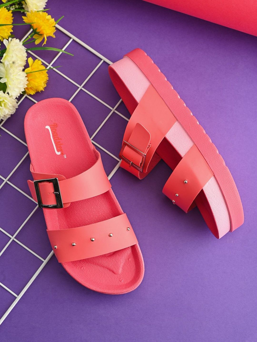 The Roadster Lifestyle Co Women Casual Comfortable Open Toe Flats-picture-19